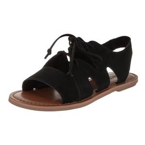 TOMS Calypso black suede tie sandals